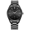 Mini Focus Men's Classic Gunmetal Watch - Minimalist Stainless Steel Wristwatch with Date Display