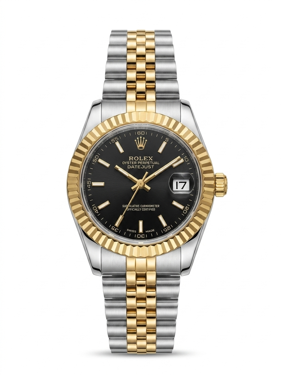 Rolex Datejust Two-Tone - Elegant Black Dial with Gold Accents