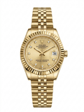 Rolex Lady-Datejust Full Gold - Champagne Dial with Diamond Markers