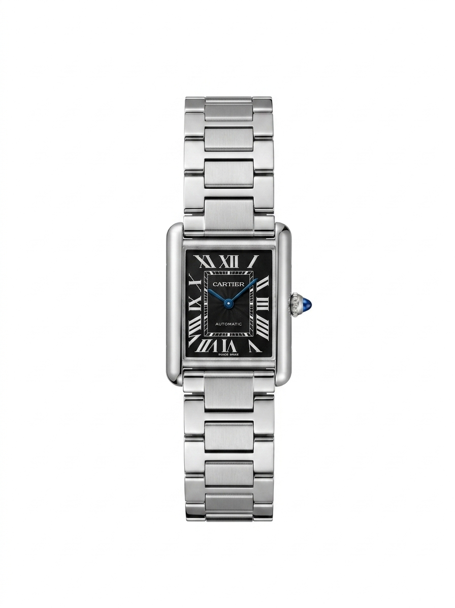 Cartier Tank Must Automatic - Black Dial & Steel Bracelet Watch