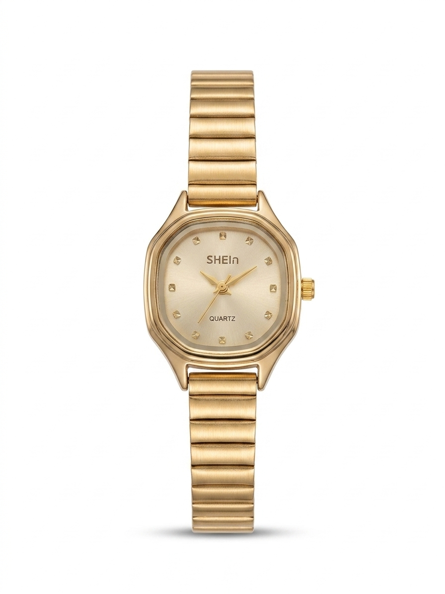 Classic Gold-Tone Minimalist Square Watch – SHEIN Quartz