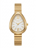 Luxury Snake-Style Teardrop Gold Watch with White Minimalist Dial
