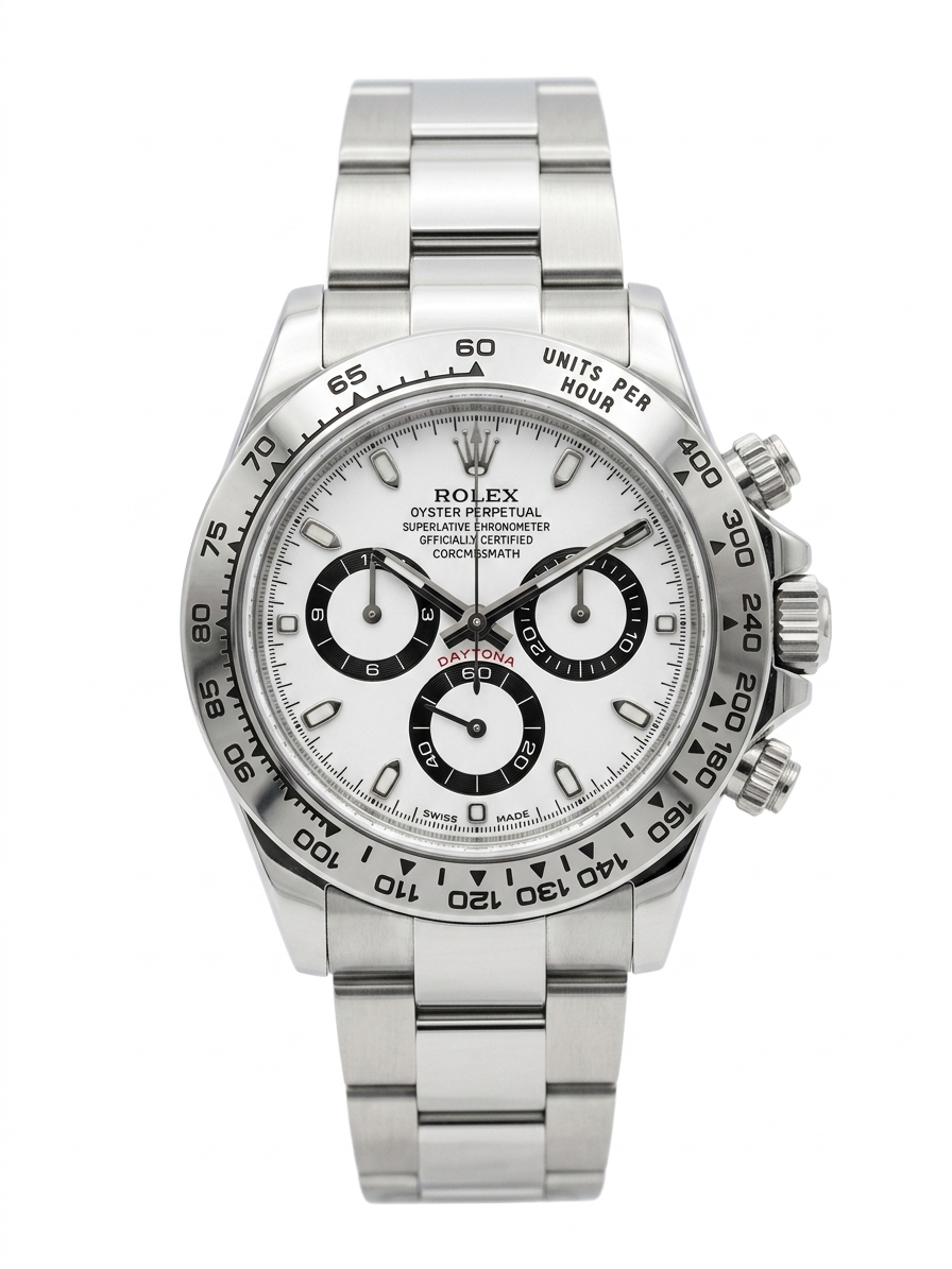 Rolex Daytona White Dial Steel Bezel - Luxury Chronograph Watch
