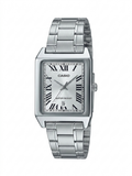 Casio LTP-V007D-7B Classic Rectangular Roman Numeral Watch - Silver Steel