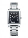 Casio LTP-V007D-1B Elegant Rectangular Watch - Black Dial & Silver Steel