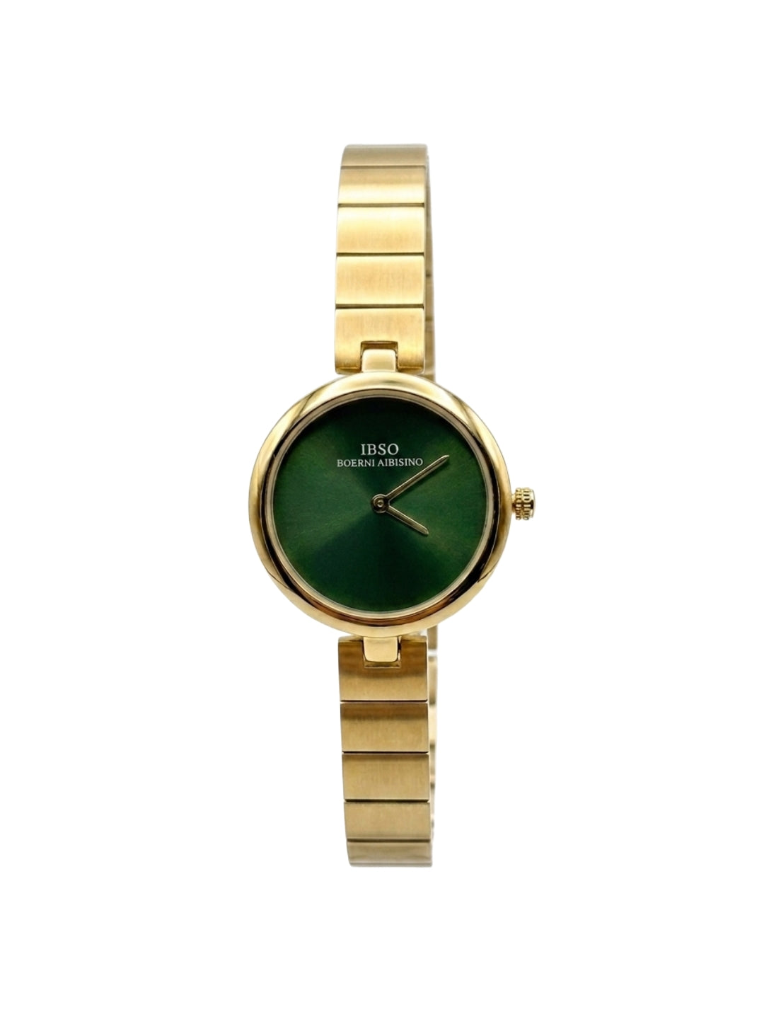 Modern & Elegant: IBSO Ladies Gold Watch with Emerald Green Dial