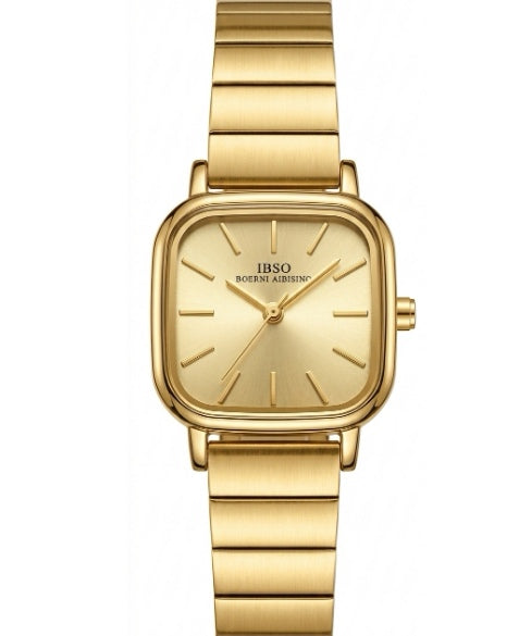 IBSO Luxury Square Gold Watch – Chic Champagne Dial for Women