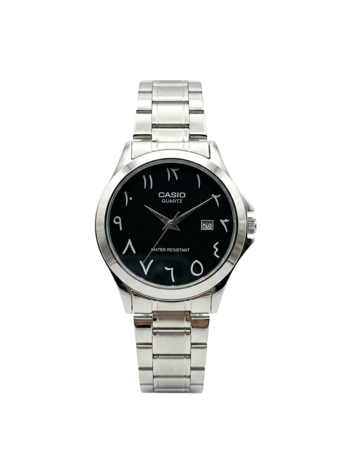 Casio Enticer Men's Watch Stainless Steel Band Black Dial with Arabic Numerals