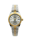 Rolex Lady-Datejust Two-Tone - Silver Dial with Diamond Markers