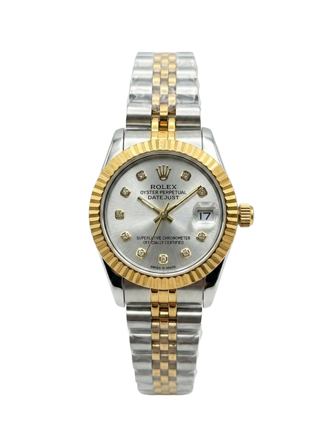 Rolex Lady-Datejust Two-Tone - Silver Dial with Diamond Markers