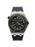 Audemars Piguet Royal Oak Offshore Diver - Silver Steel & Black Rubber Strap Watch