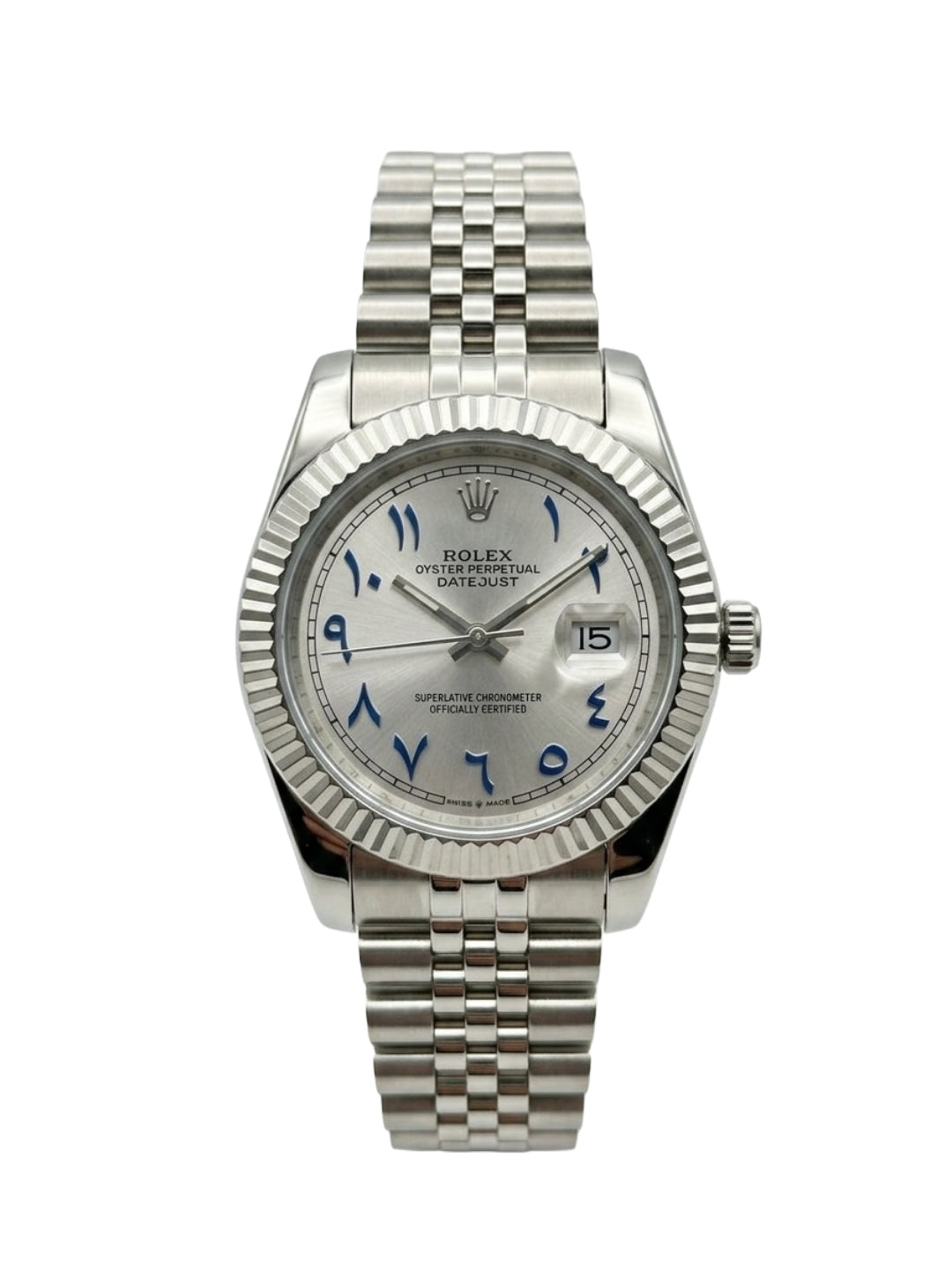 Rolex Datejust 41 - Silver Dial with Blue Arabic Numerals & Jubilee Bracelet