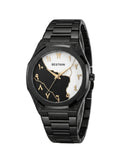 Bestwin Black & White Map Dial Luxury Watch - Arabic Numerals & All-Black Steel