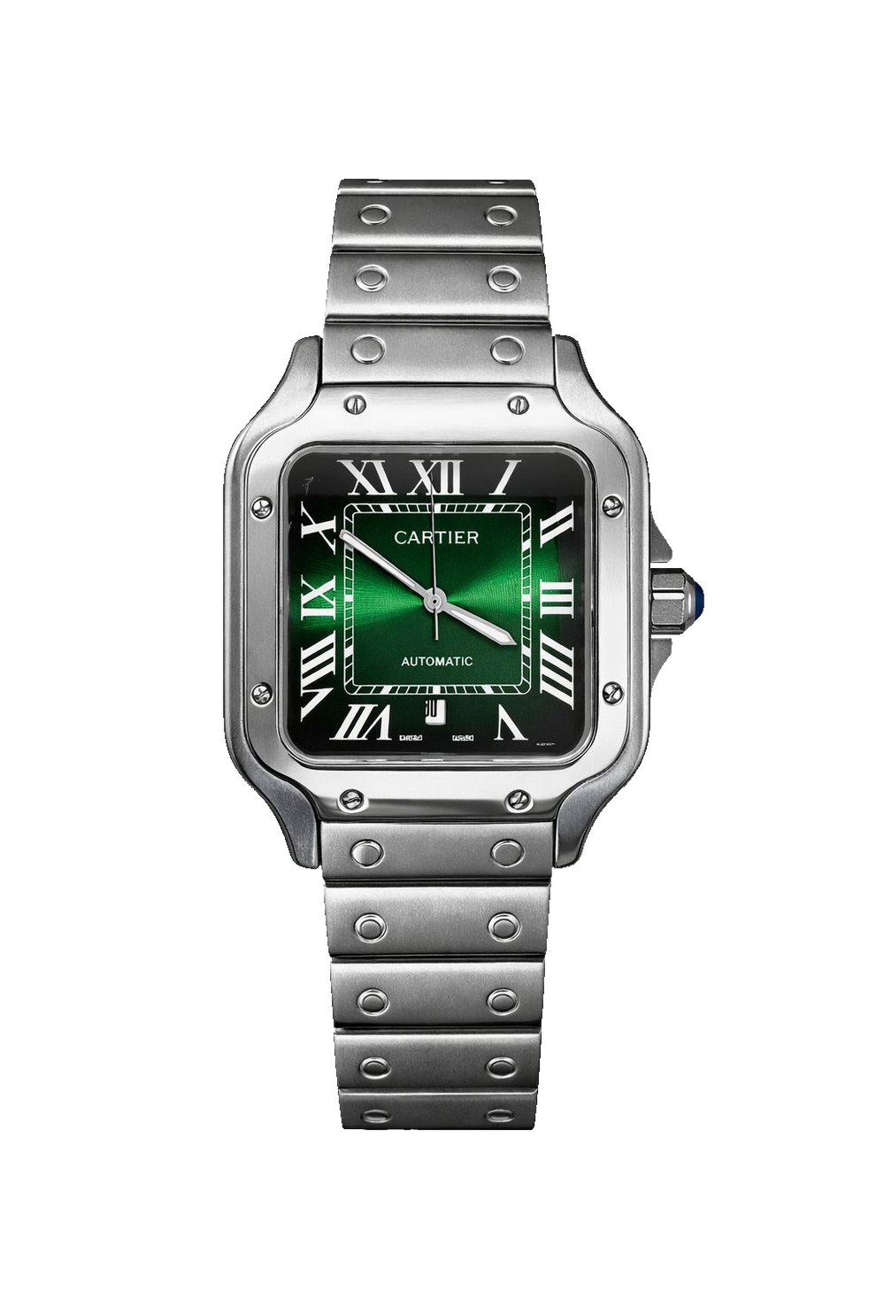 Cartier Santos Silver Green Men
