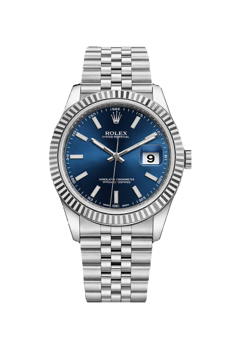 Rolex Oyster Datejust Glassy Back Blue Dial Men